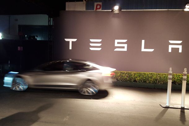 Tesla Model 3 in motion