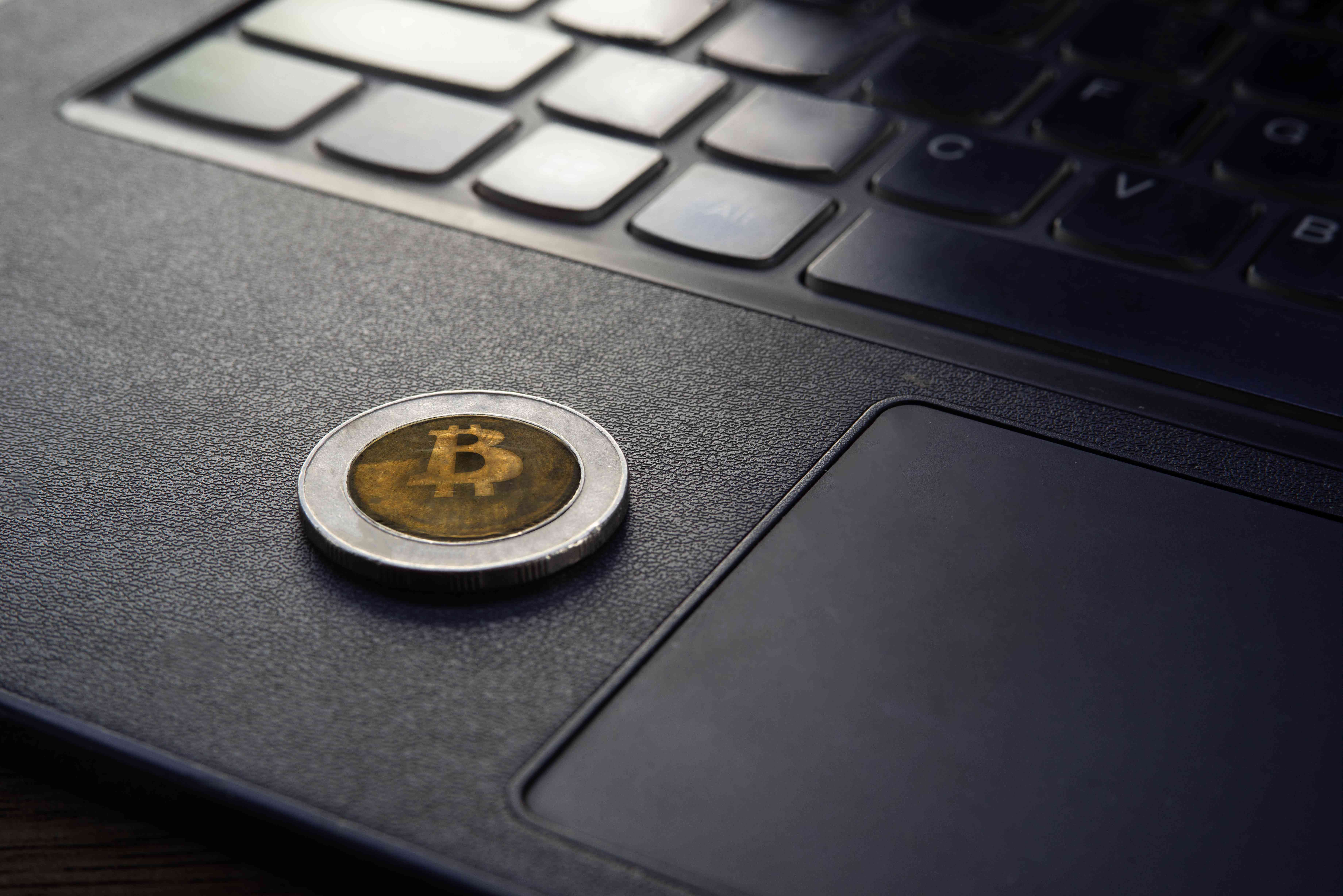 bitcoin and laptop