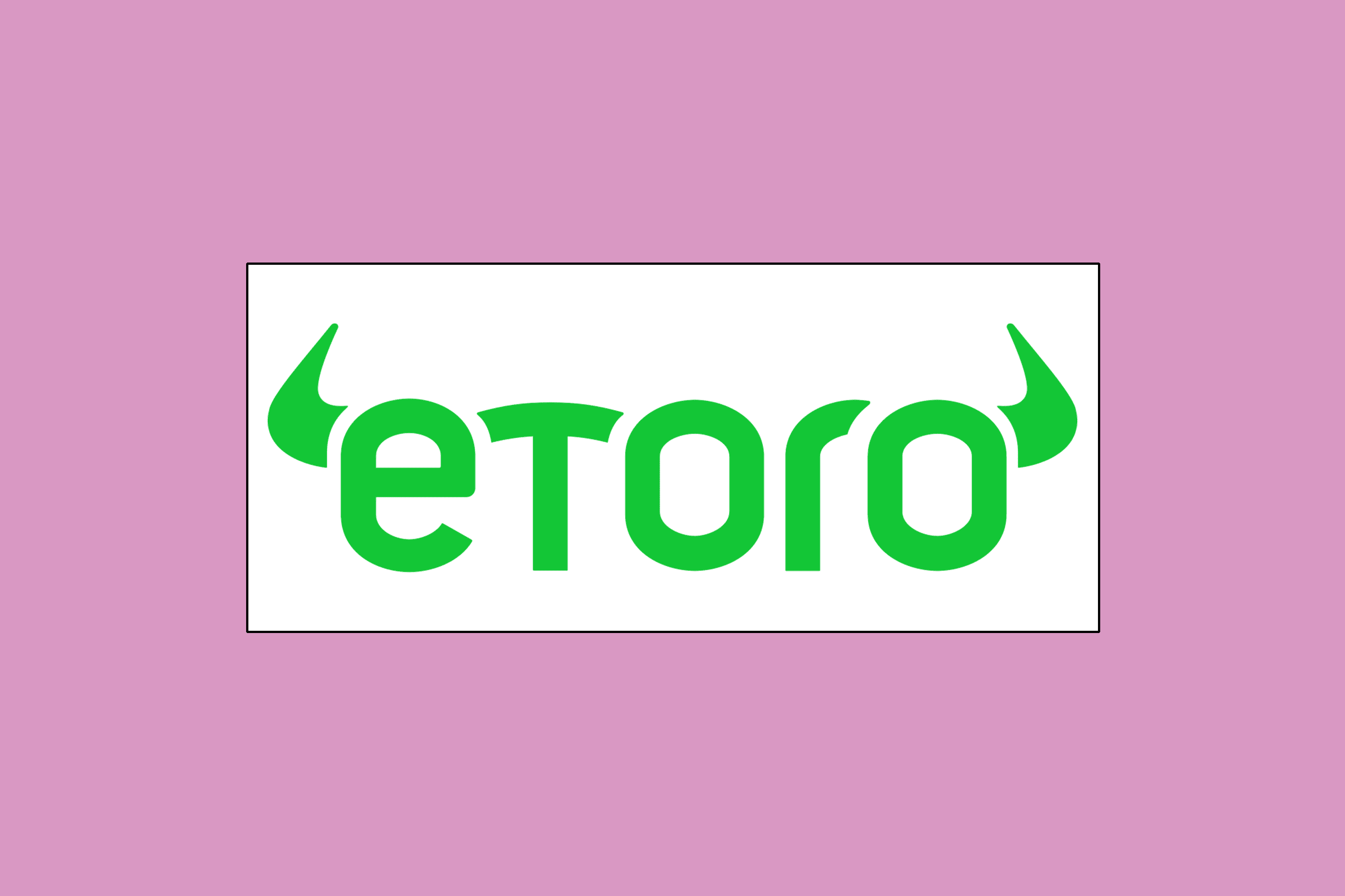 Image shows eToro logo in the center of a purple background.